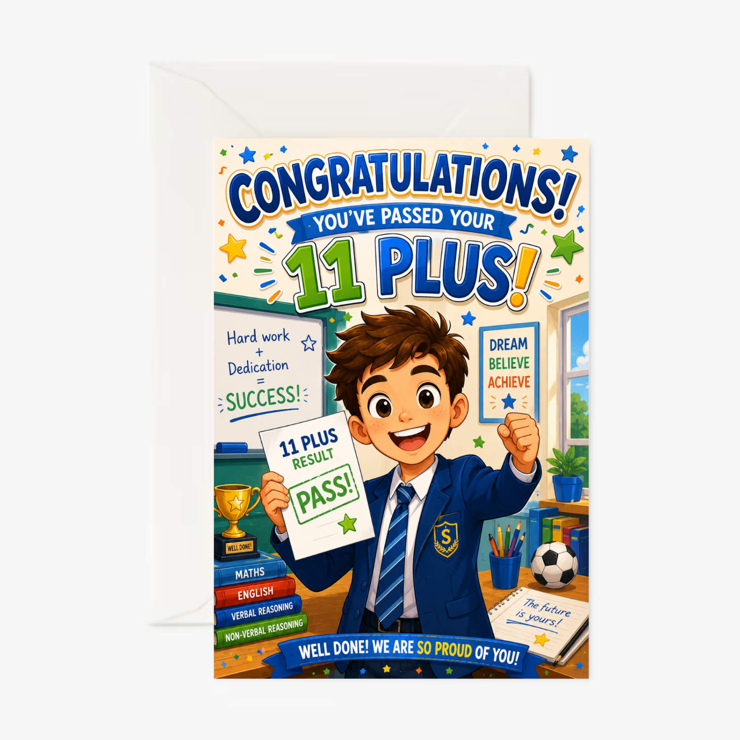 11 Plus Boy personalised greeting card