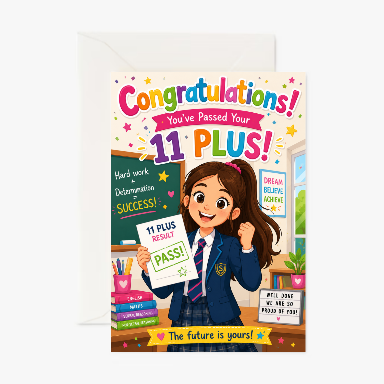 11 Plus Girl personalised greeting card