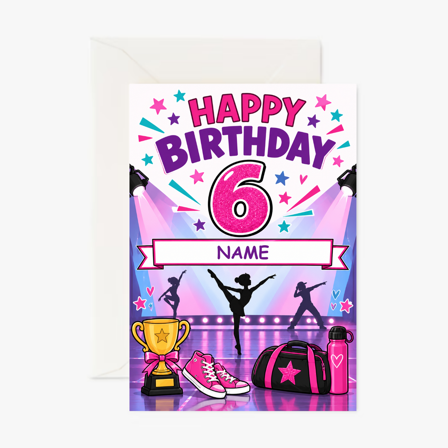 Personalised 6th Birthday Card – Dance Girls Birthday Card - Cockney Cards
