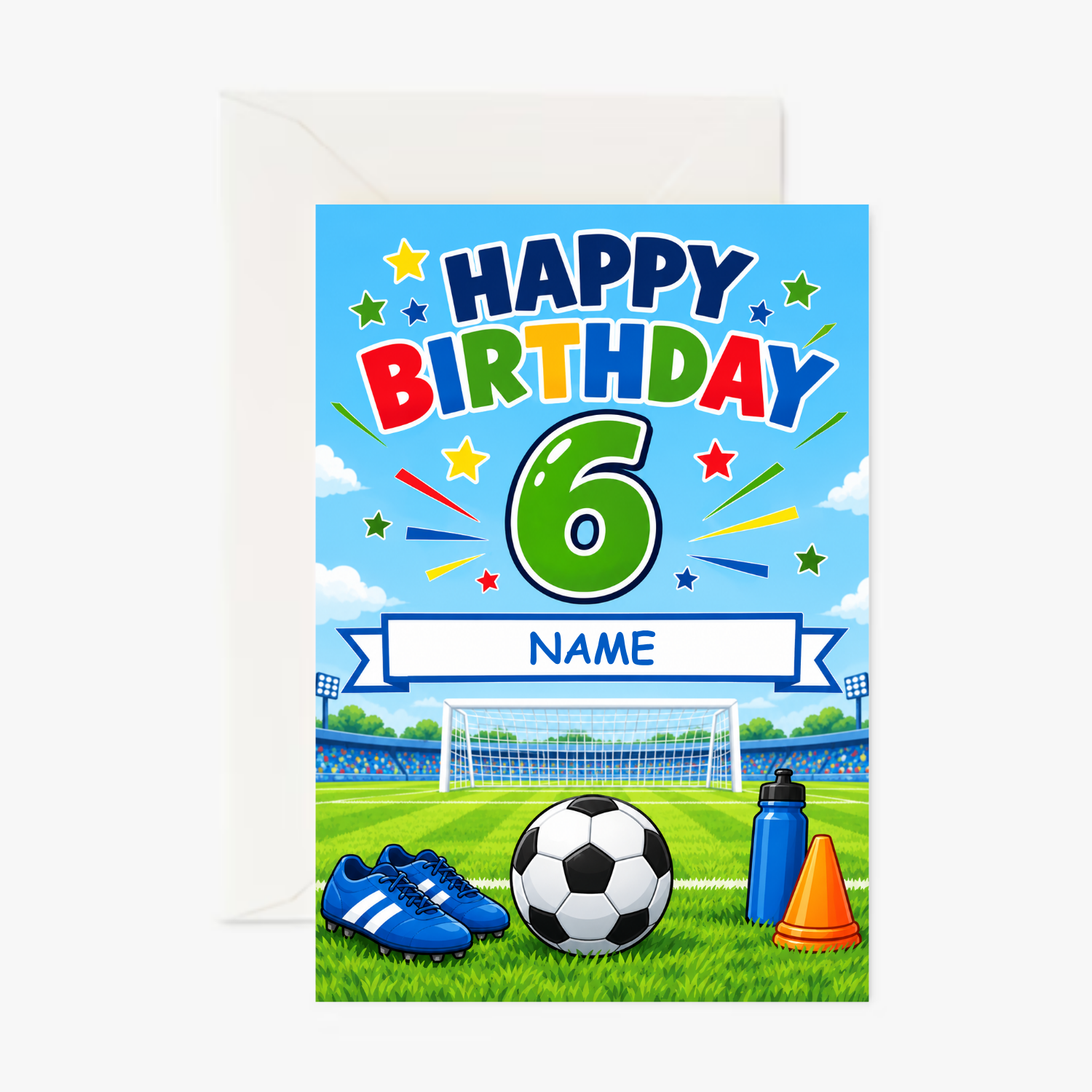 Personalised 6th Birthday Card – Boys Football Birthday Card - Cockney Cards