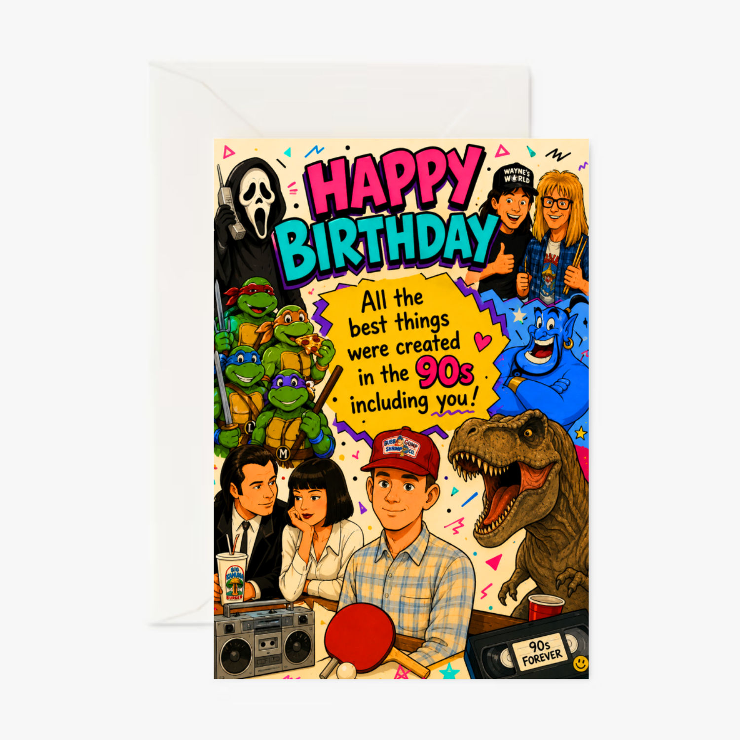 90s Retro Birthday personalised greeting card