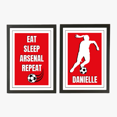 Personalised Arsenal FC Print – Eat, Sleep, Arsenal, Repeat personalised print