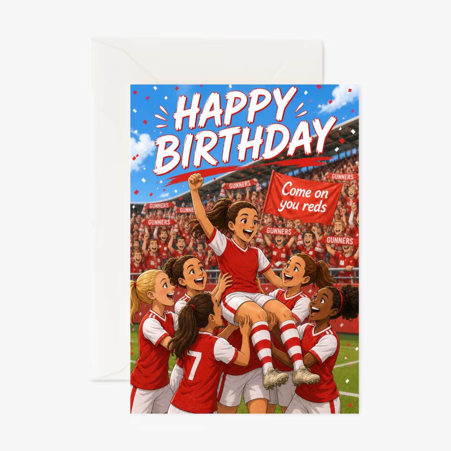 Arsenal Ladies Celebrating Card personalised card