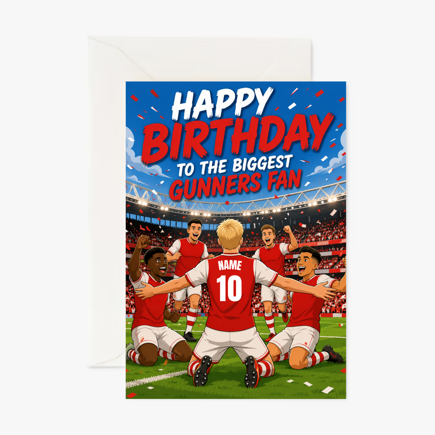 Arsenal Shirt personalised greeting card