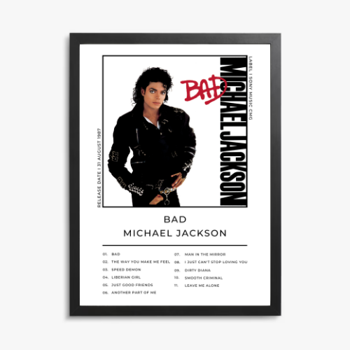 Michael Jackson Bad Album Cover Print – Music Wall Art personalised print