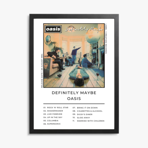 Oasis Definitely Maybe Album Cover Print – Britpop Wall Art personalised print