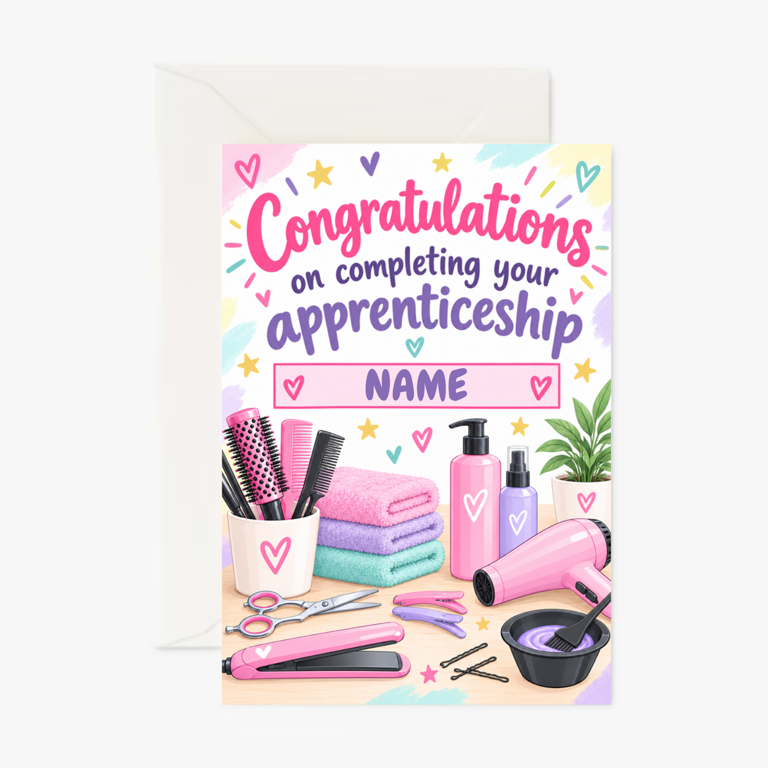 Personalised Congratulations on Completing Your Hairdressing Apprenticeship Card