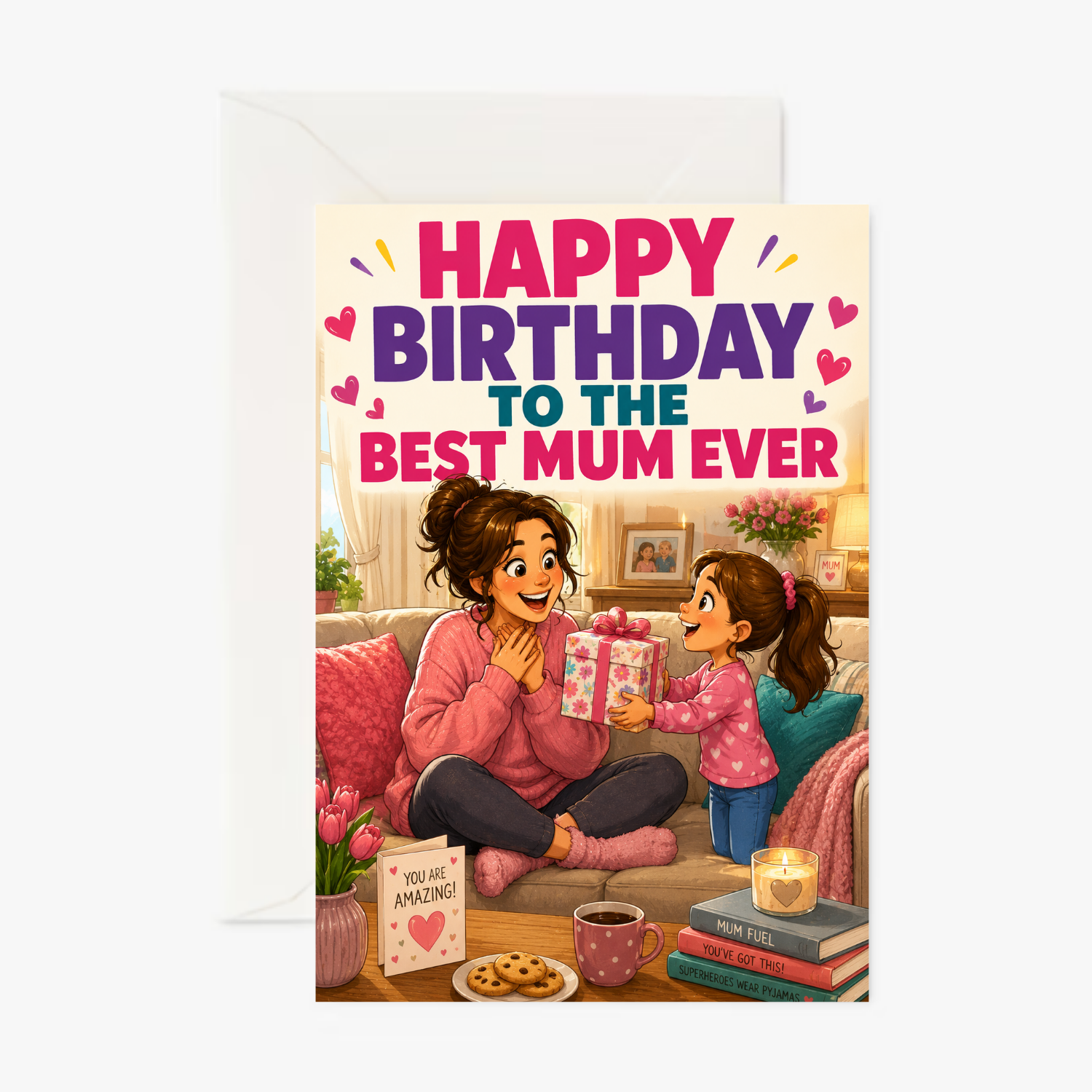 Best Mum Ever personalised greeting card