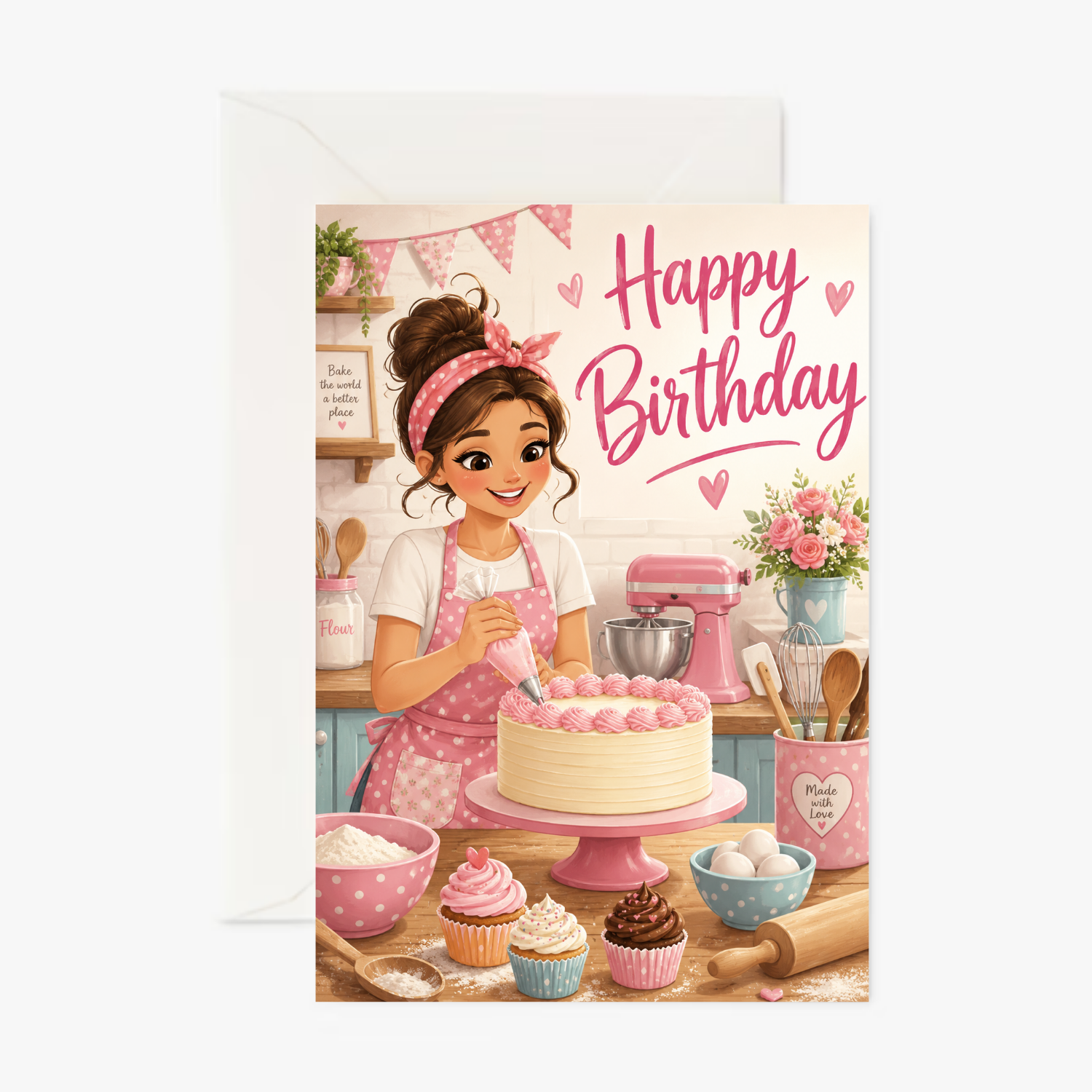 Baking Girls personalised greeting card