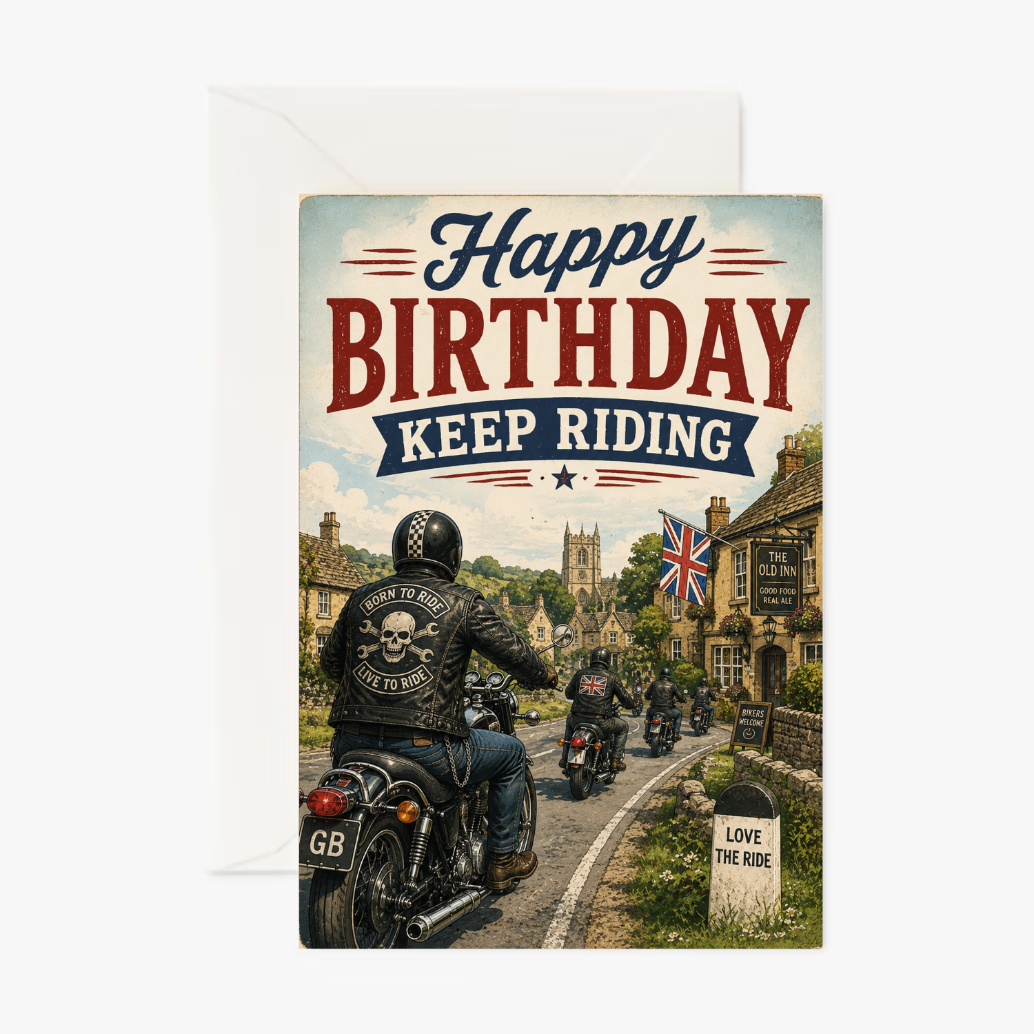 Biker Boy personalised greeting card