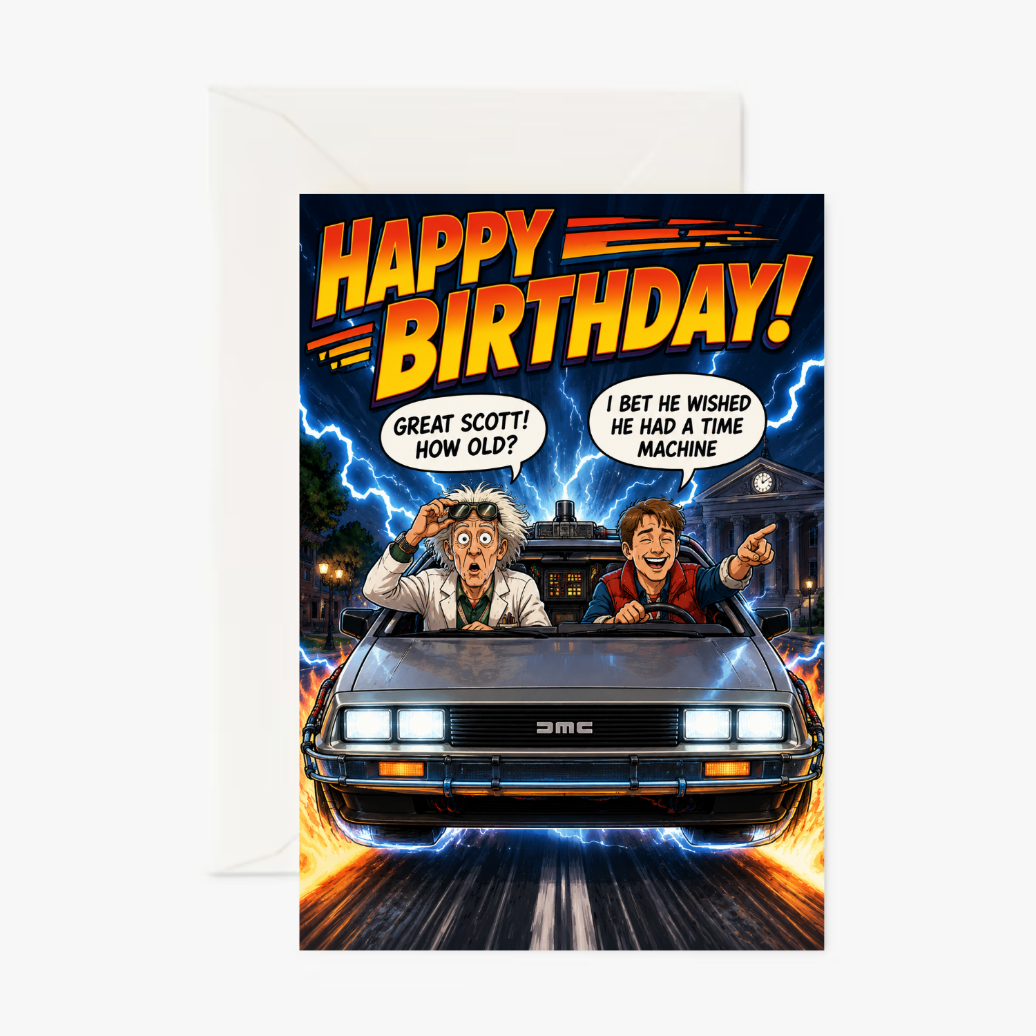 Back to the Future personalised greeting card