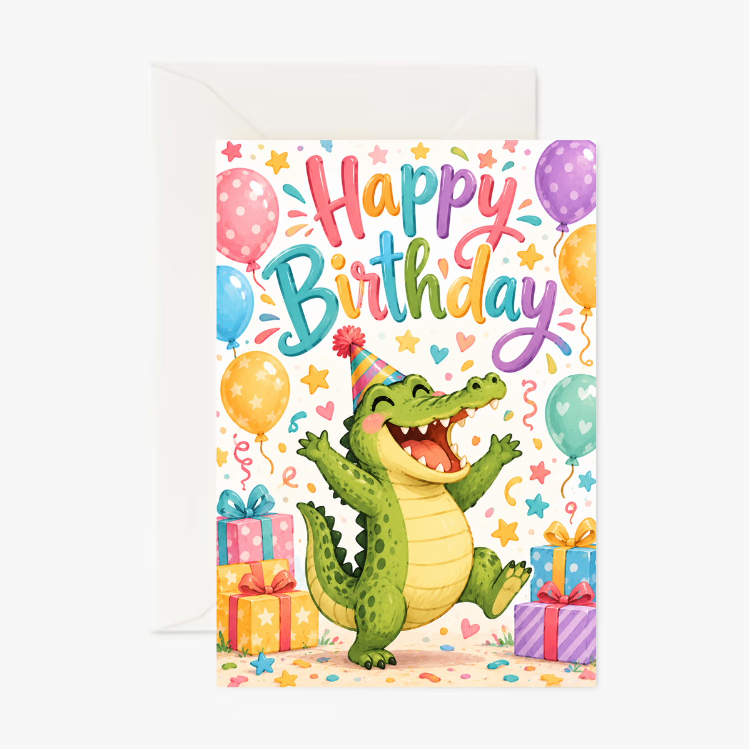 Personalised Happy Birthday Crocodile Card – Fun Birthday Card for Crocodile Lover