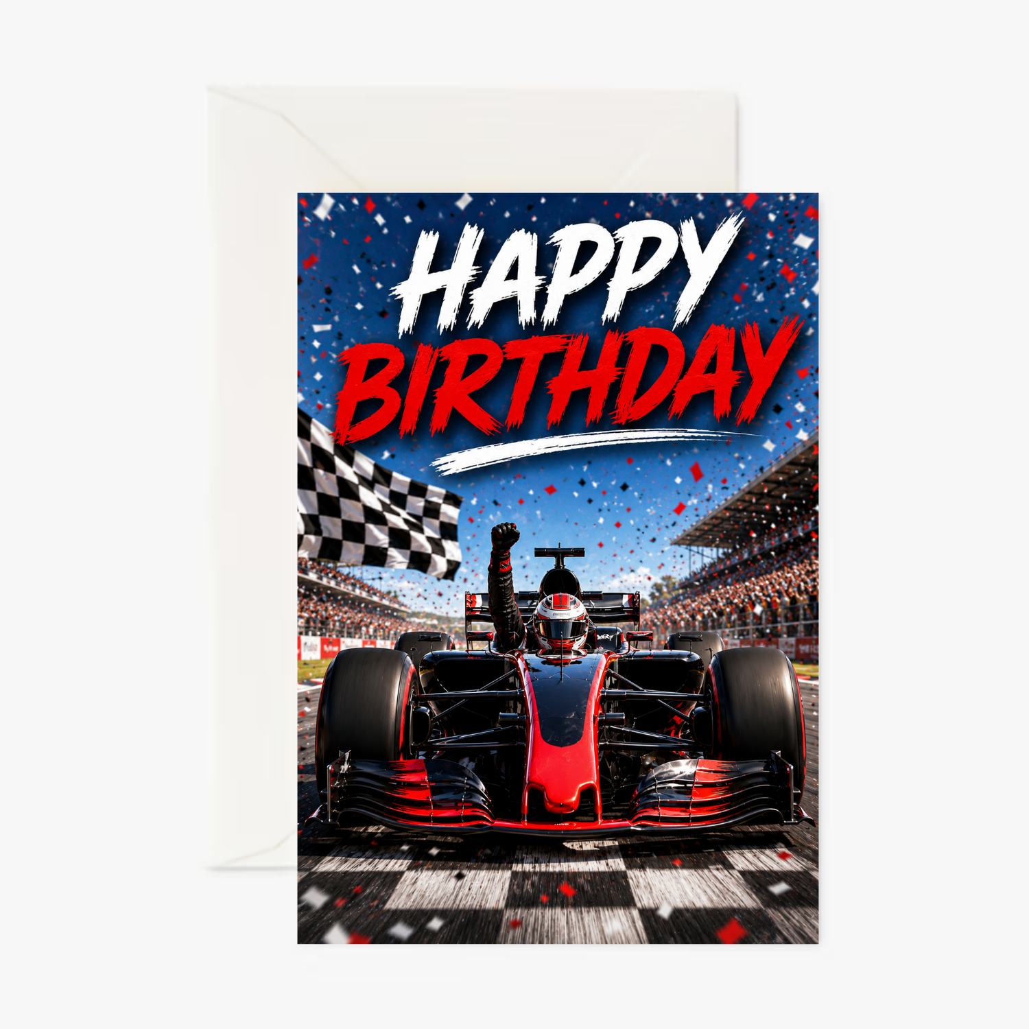 F1 Racer personalised greeting card