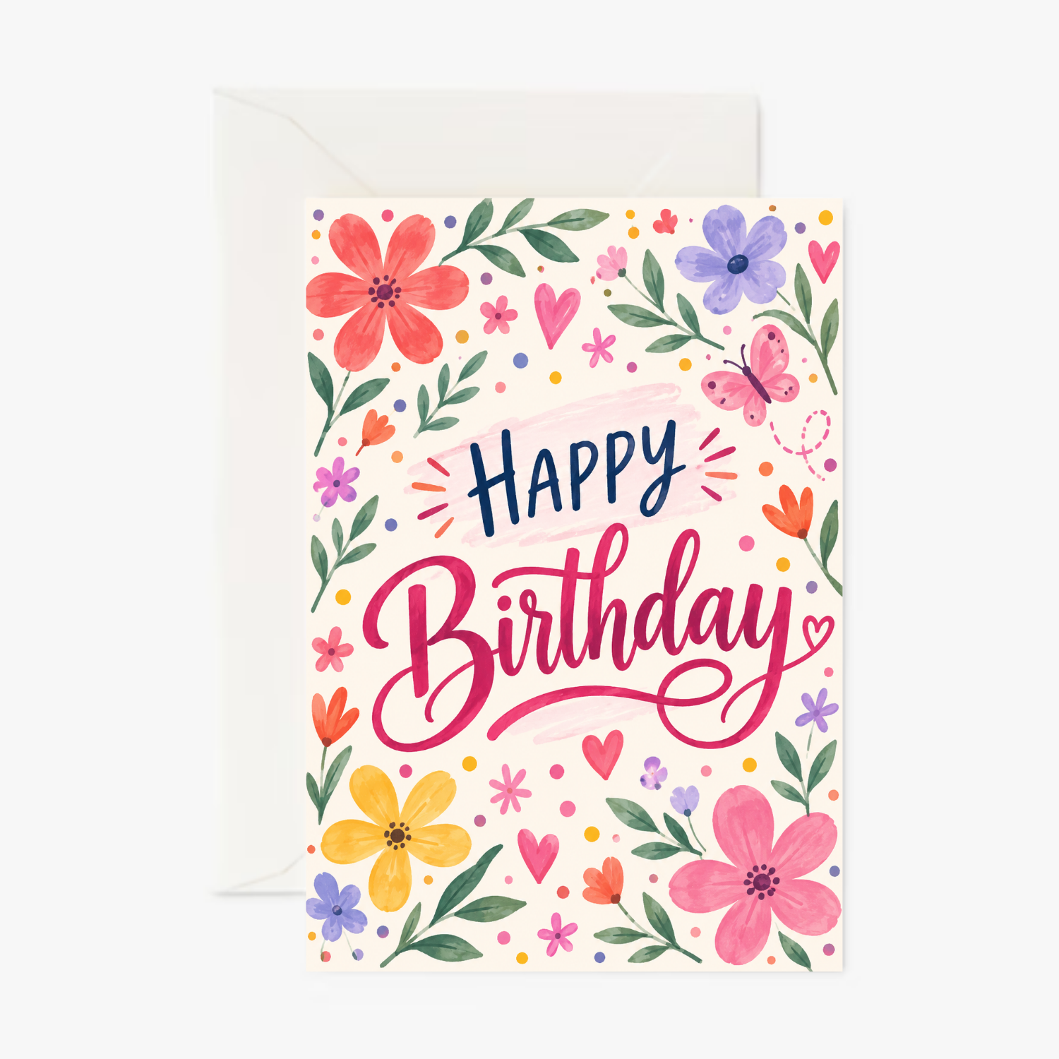 Birthday Flowers personalised greeting card