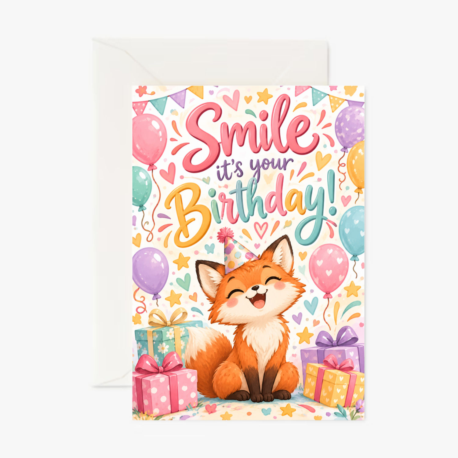 Personalised Happy Birthday Fox Card – Cute Birthday Card for Fox Lover - Cockney Cards