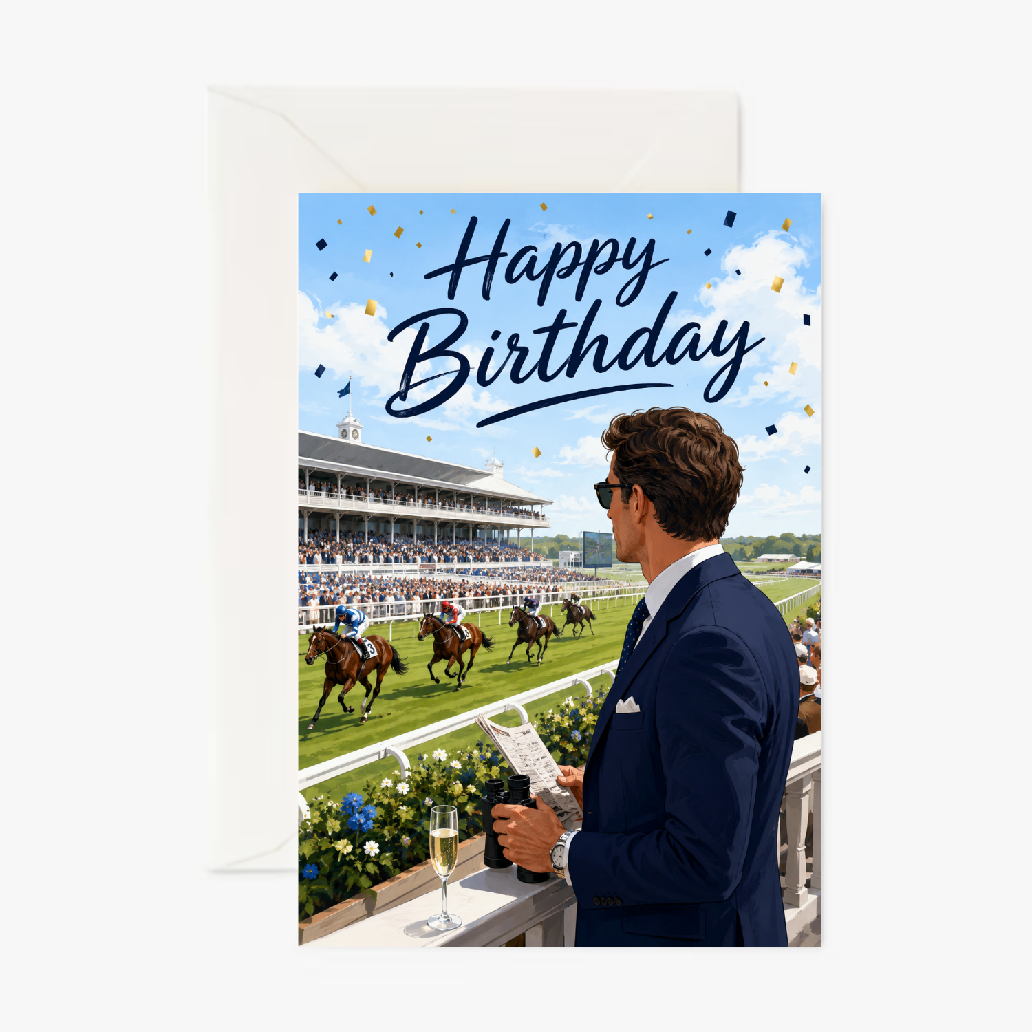 Racing Fan personalised greeting card