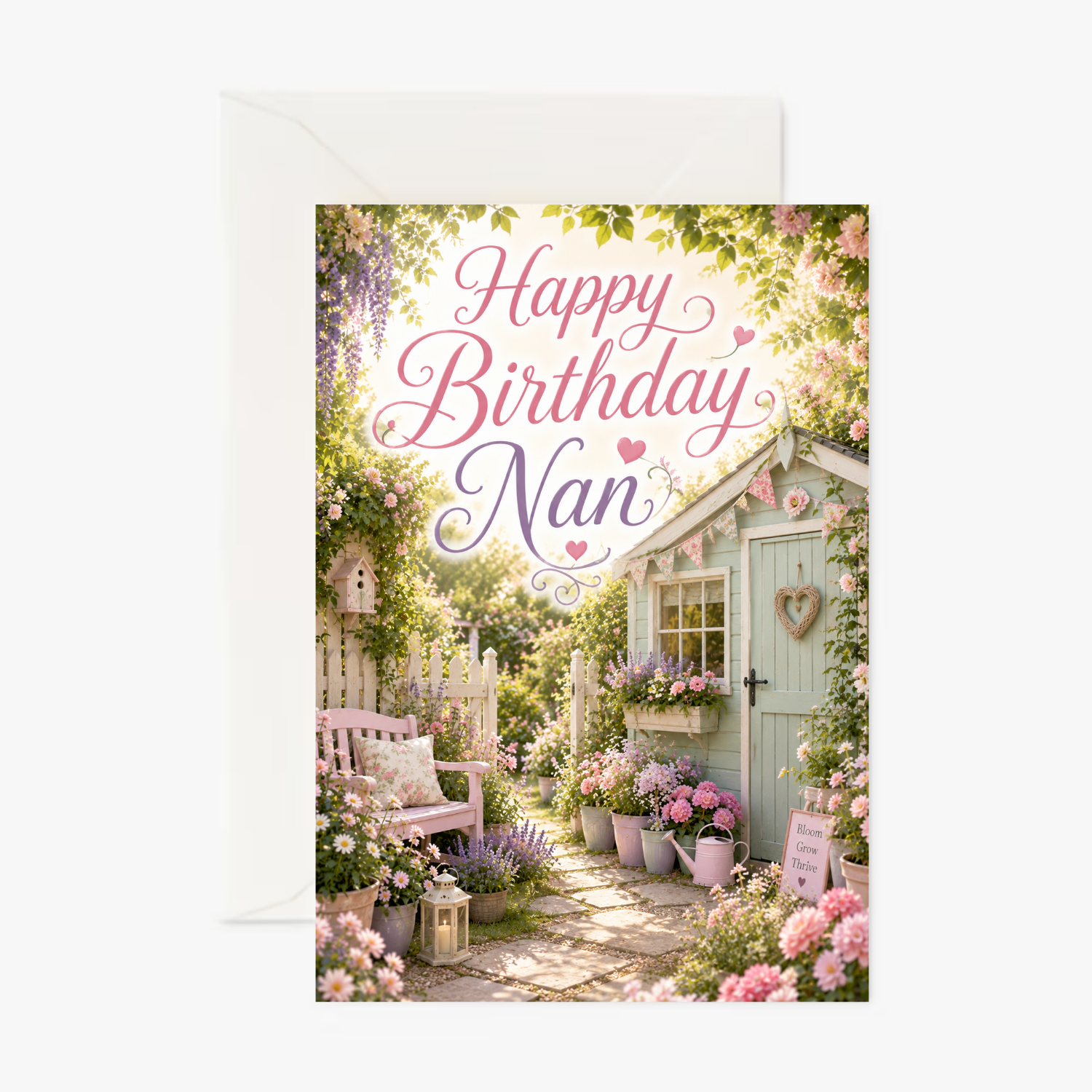 Nans Country Garden personalised greeting card