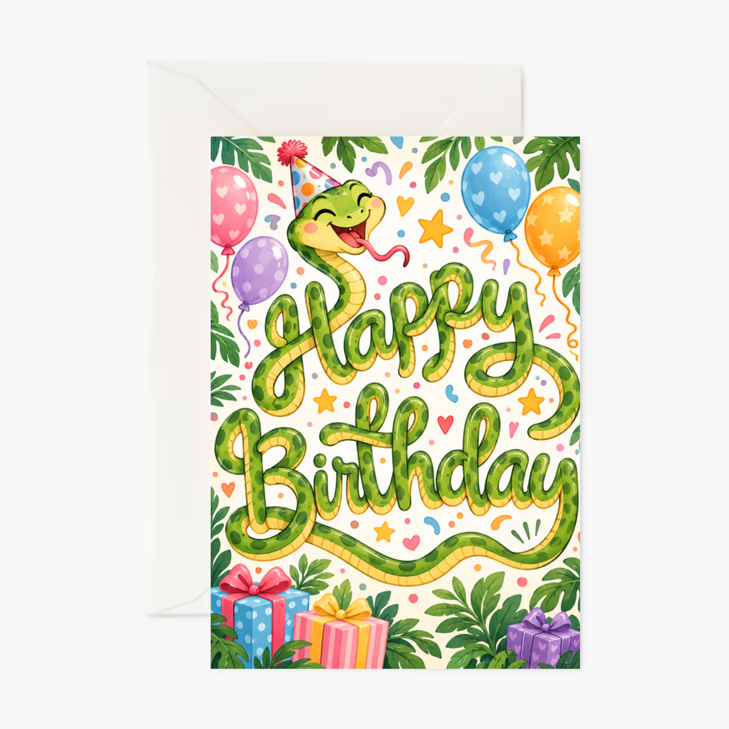 Personalised Happy Birthday Snake Card – Fun Birthday Card for Snake Lover
