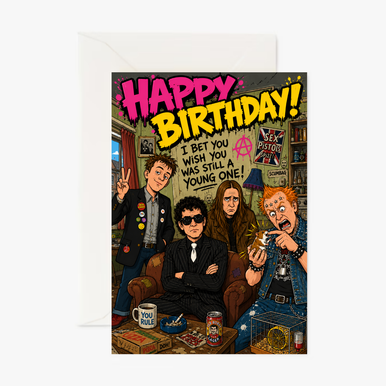 The Young Ones personalised greeting card
