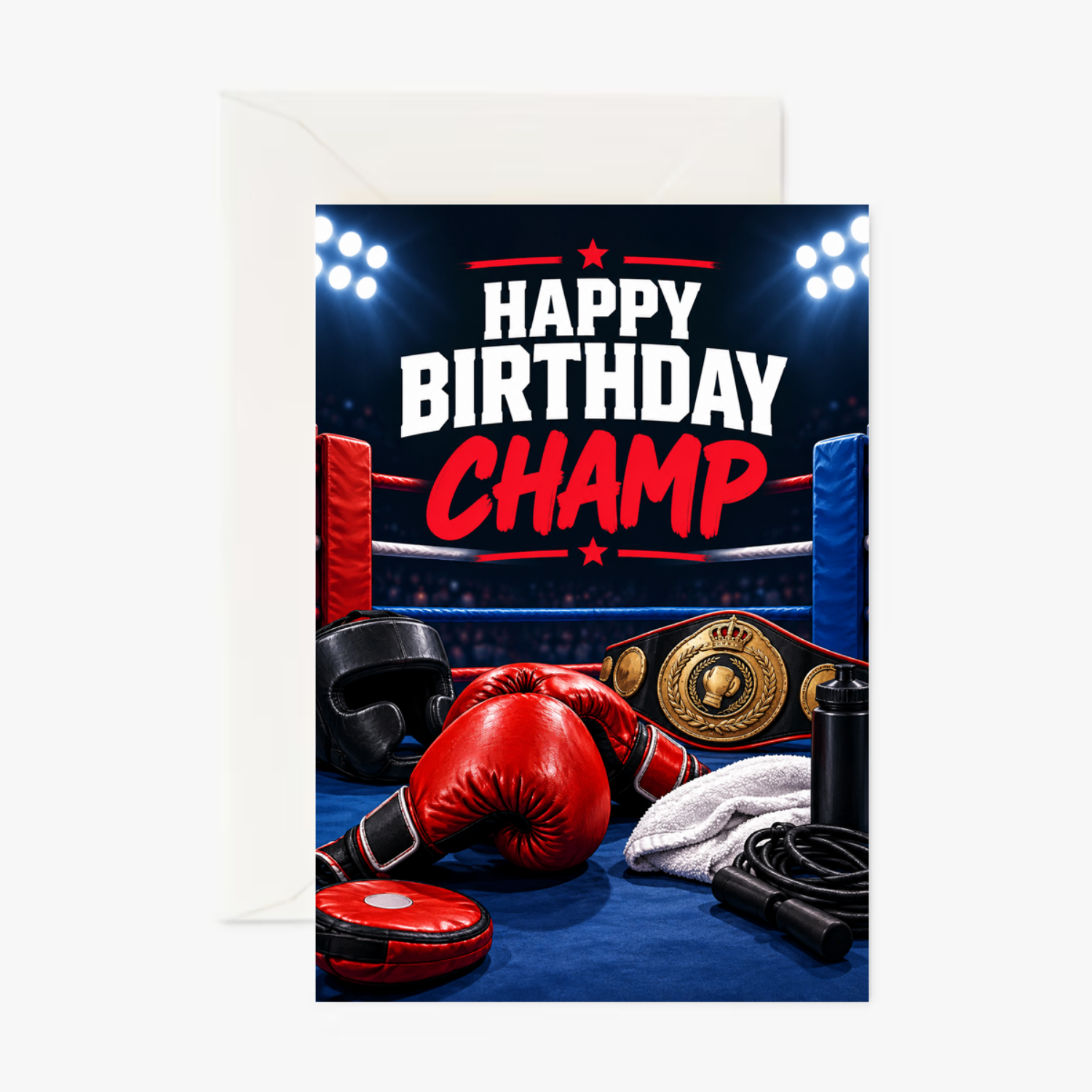 Boxing Champs Birthday personalised greeting card