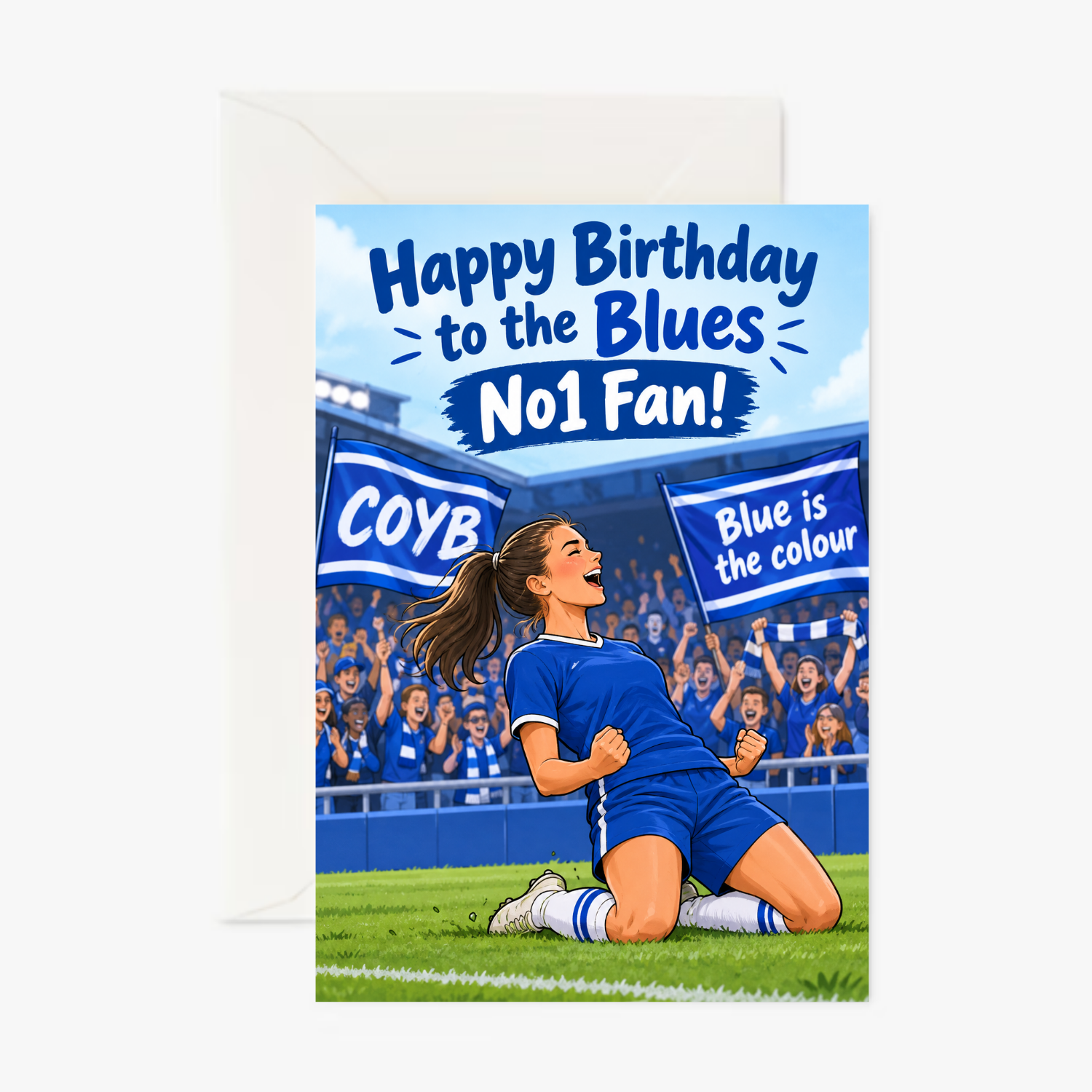 Personalised Chelsea Women Birthday Card – Celebrating Blues
