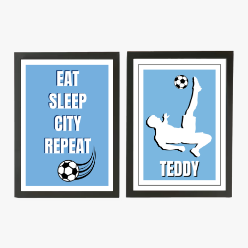Personalised Manchester City Print – Eat, Sleep, City, Repeat personalised print