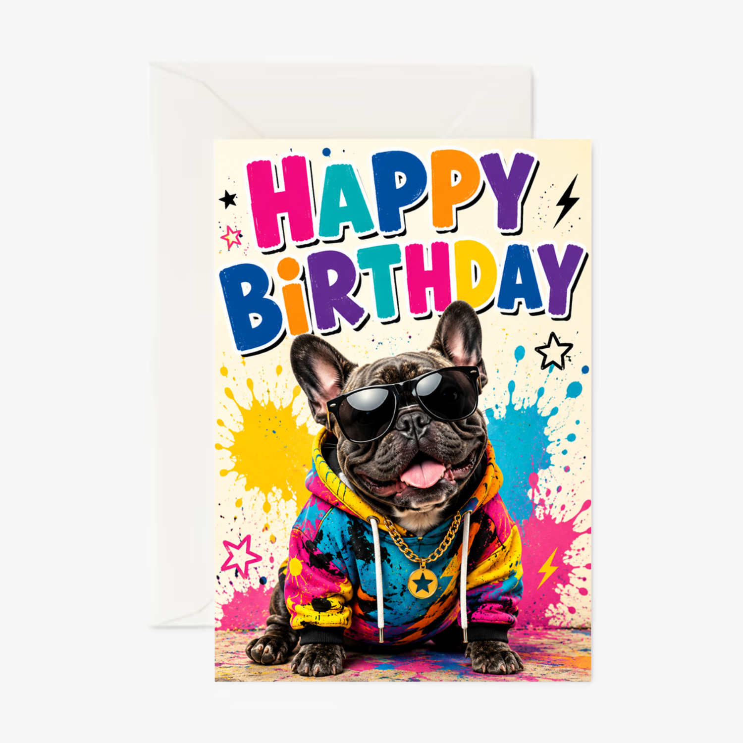 Cool Dog personalised greeting card