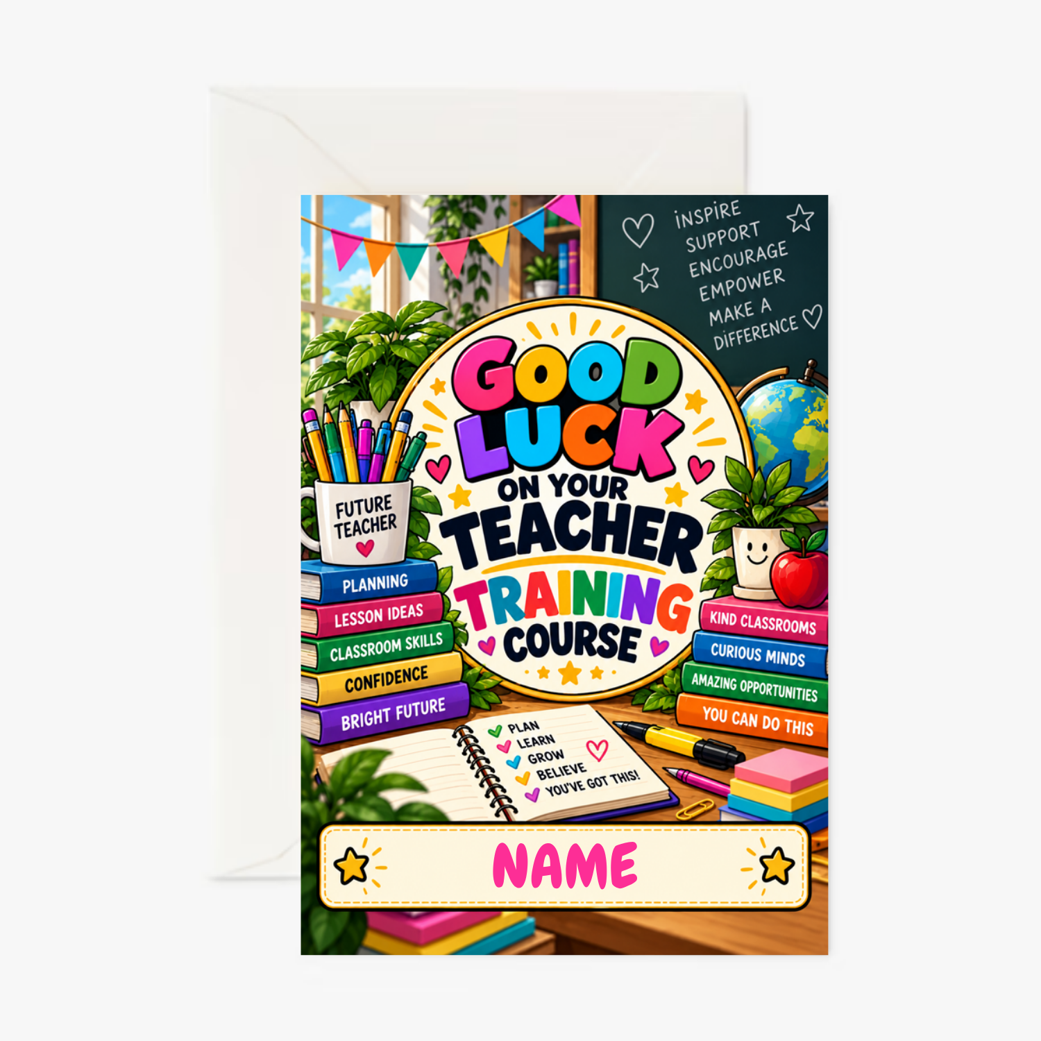 Personalised Good Luck On Your Teaching Course Card
