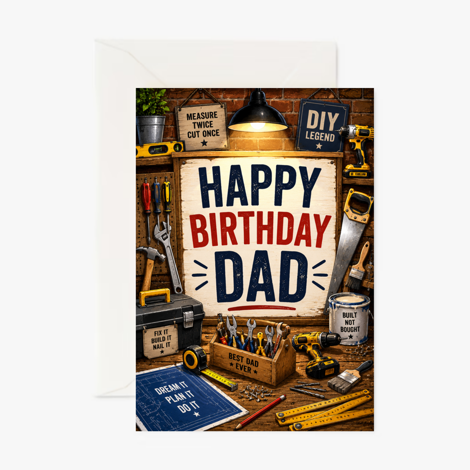 DIY Dad personalised greeting card