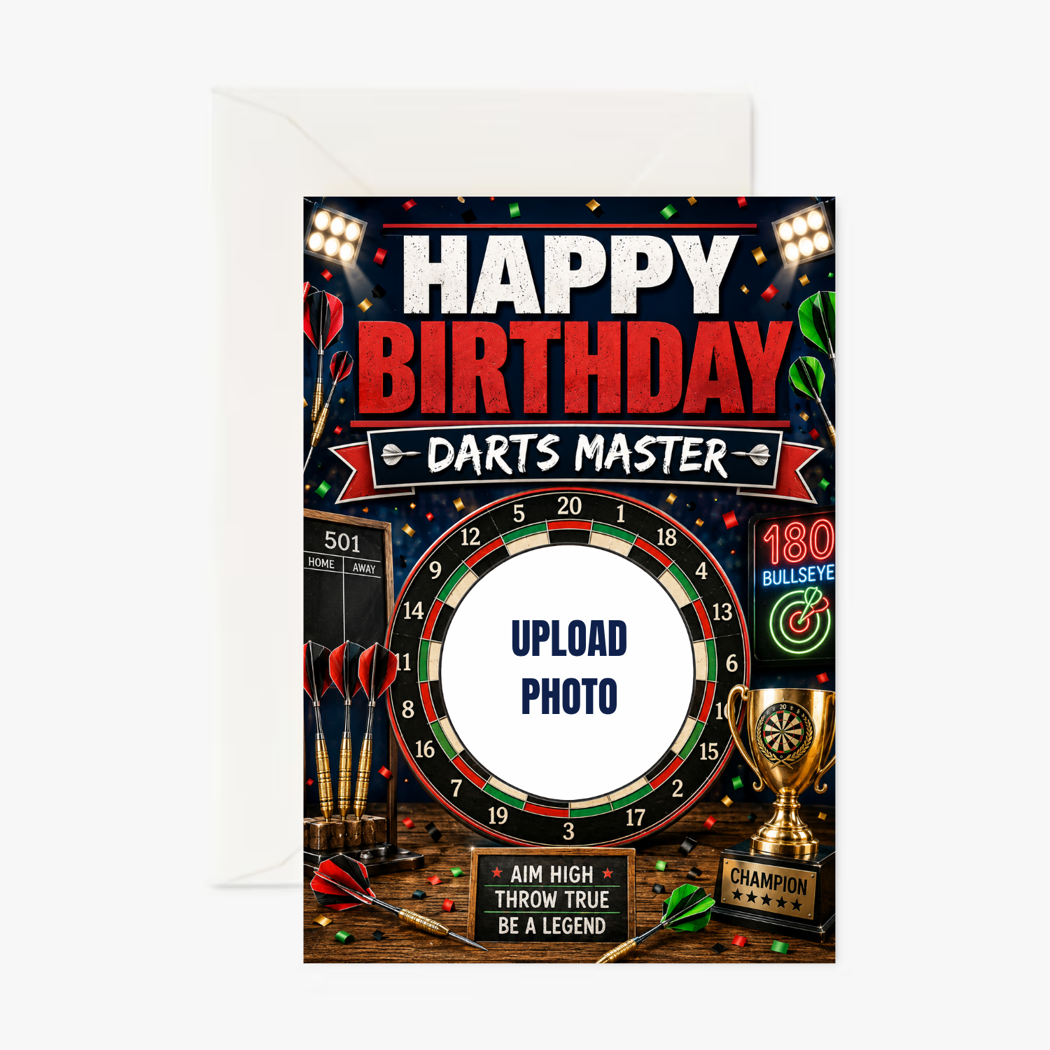 Darts Master personalised Sports card - Cockney Cards