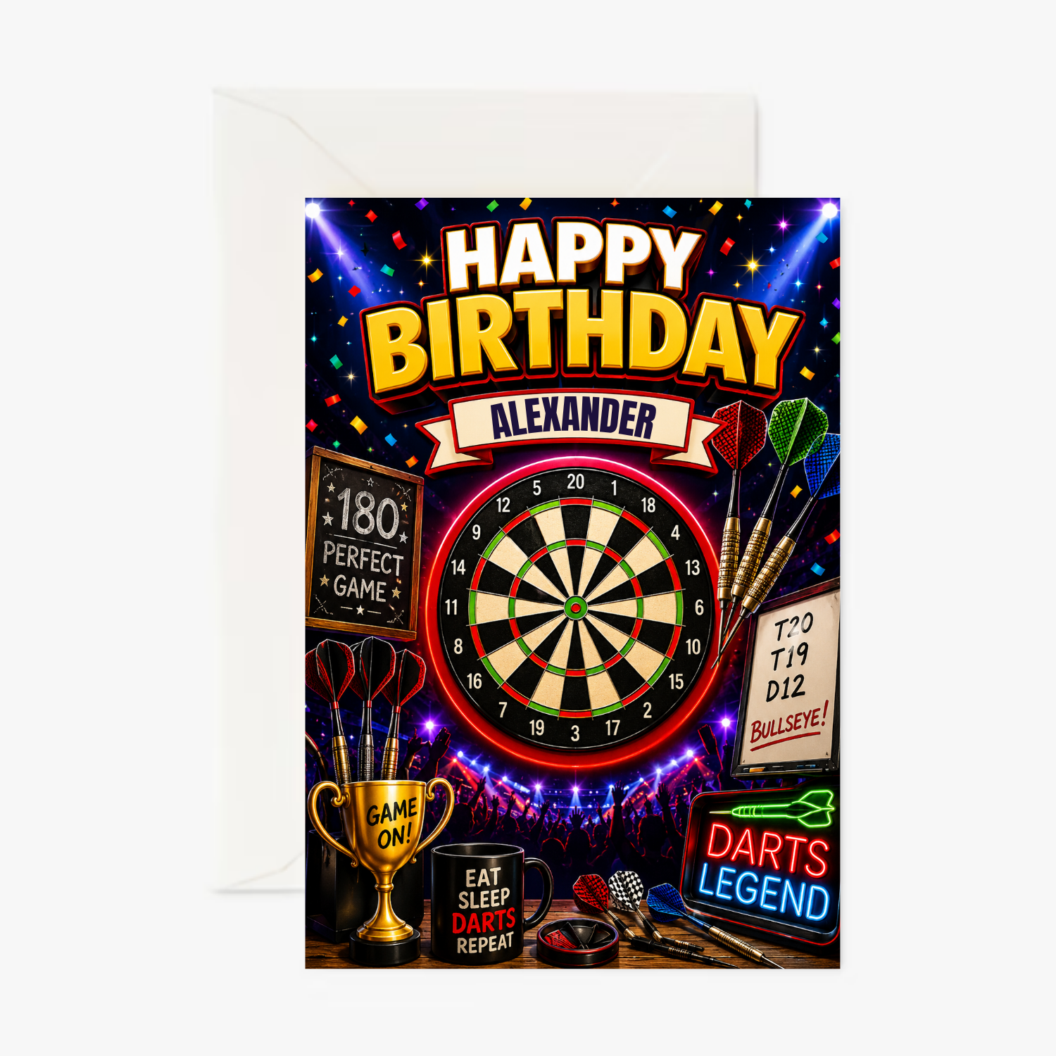 Disco Darts personalised Sports card - Cockney Cards