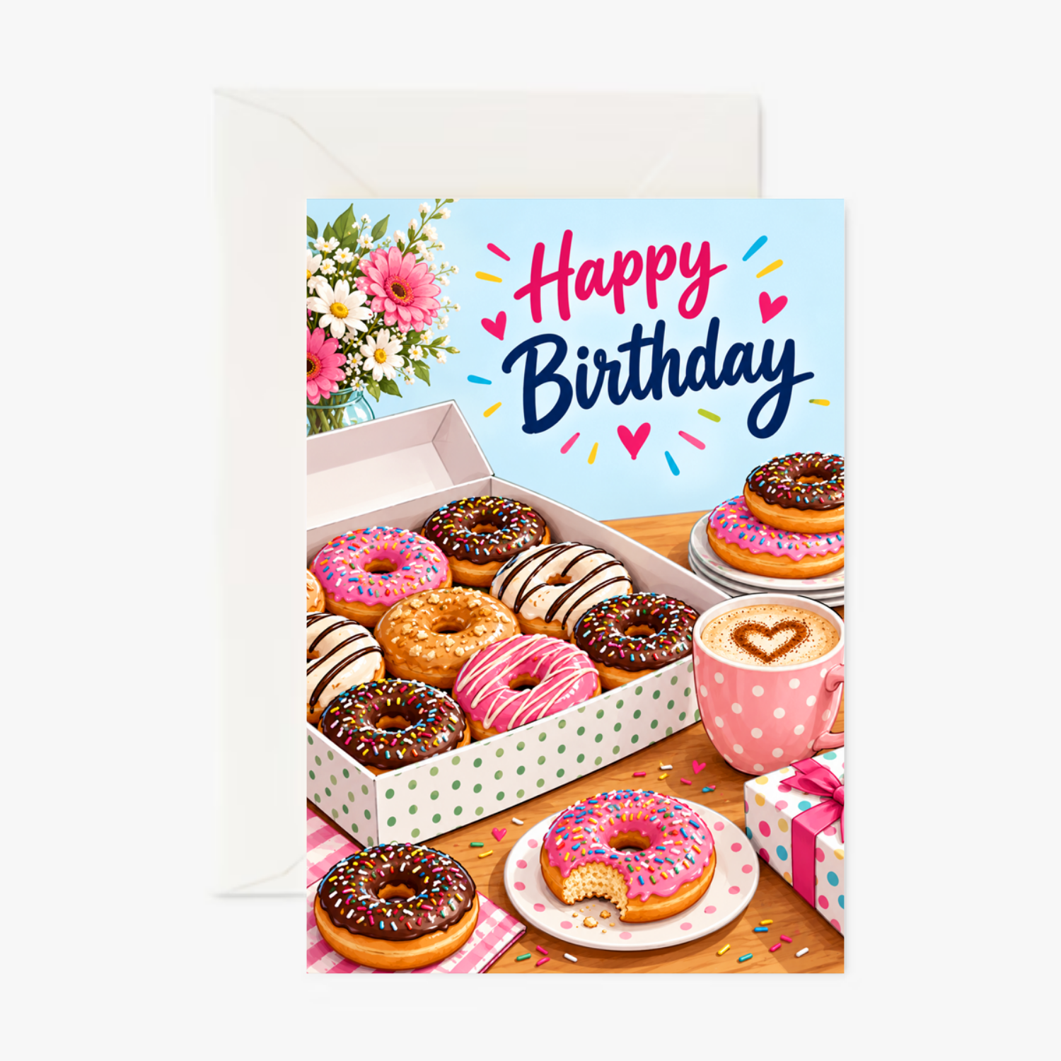 Doughnuts personalised greeting card
