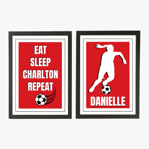 Personalised Charlton Athletic Print – Eat, Sleep, Charlton, Repeat personalised print