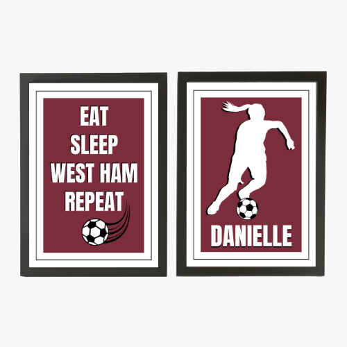 Personalised West Ham Print – Eat, Sleep, West Ham, Repeat personalised print
