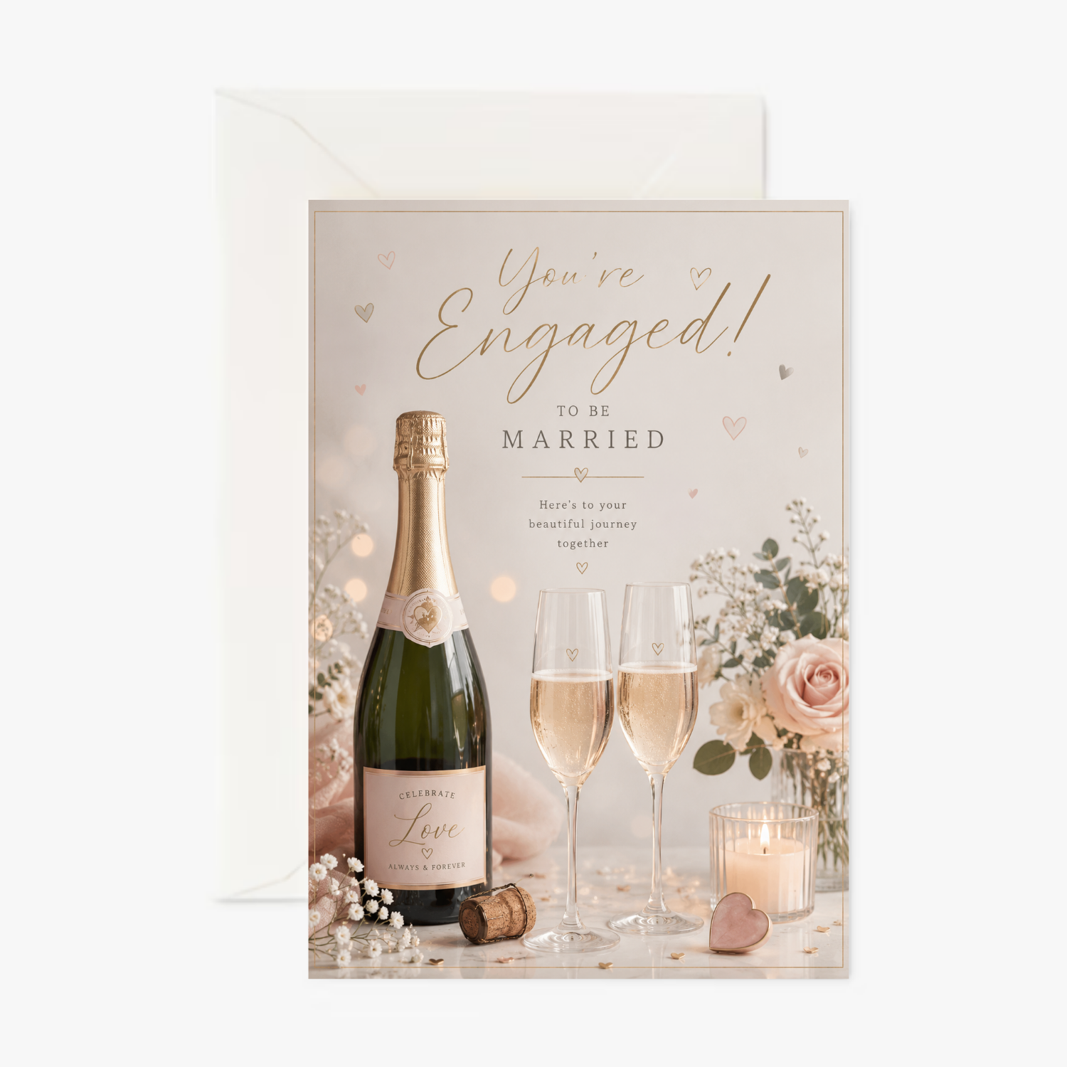 Engagement Bubbles personalised Wedding & Engagement card - Cockney Cards
