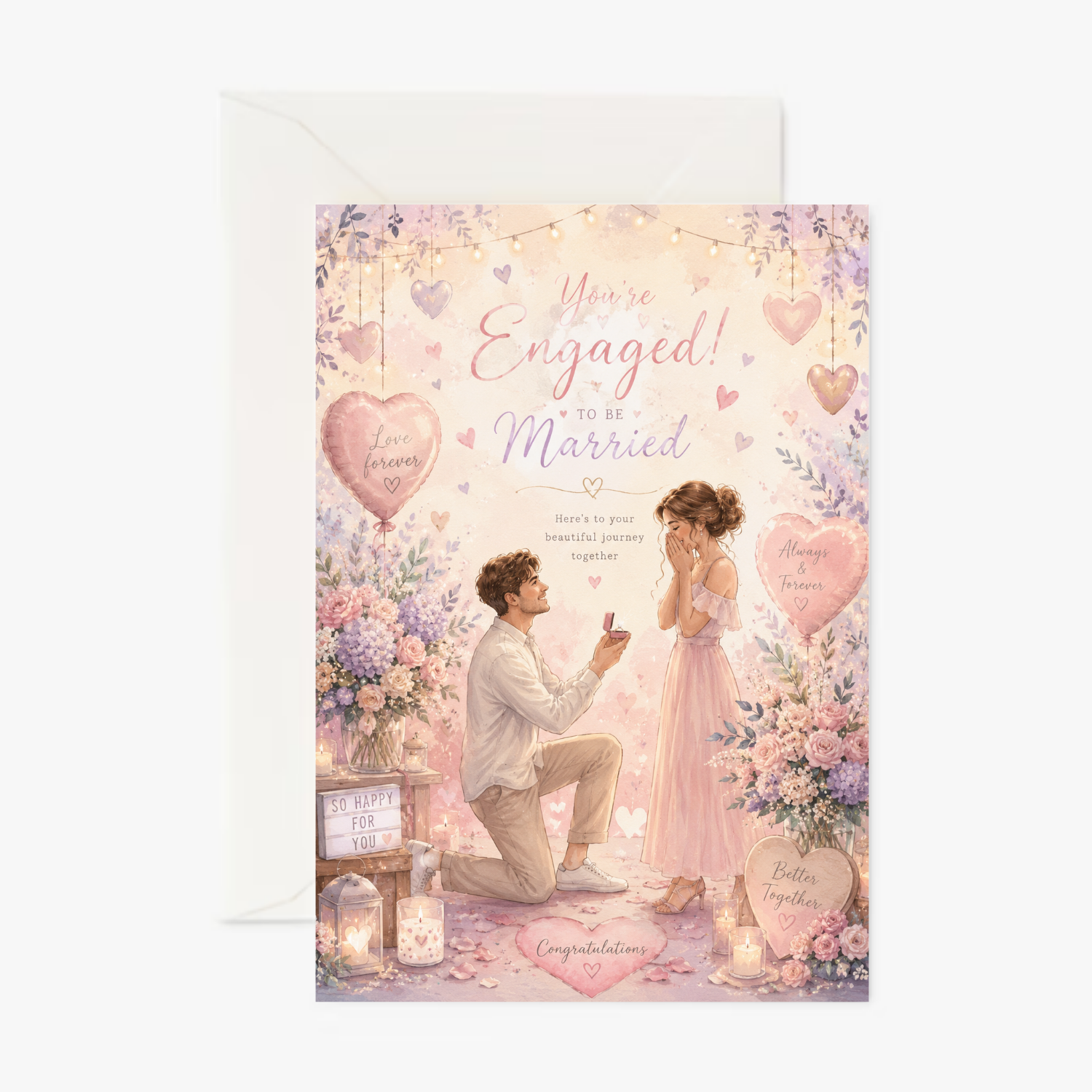 The Propsal personalised Wedding & Engagement card - Cockney Cards