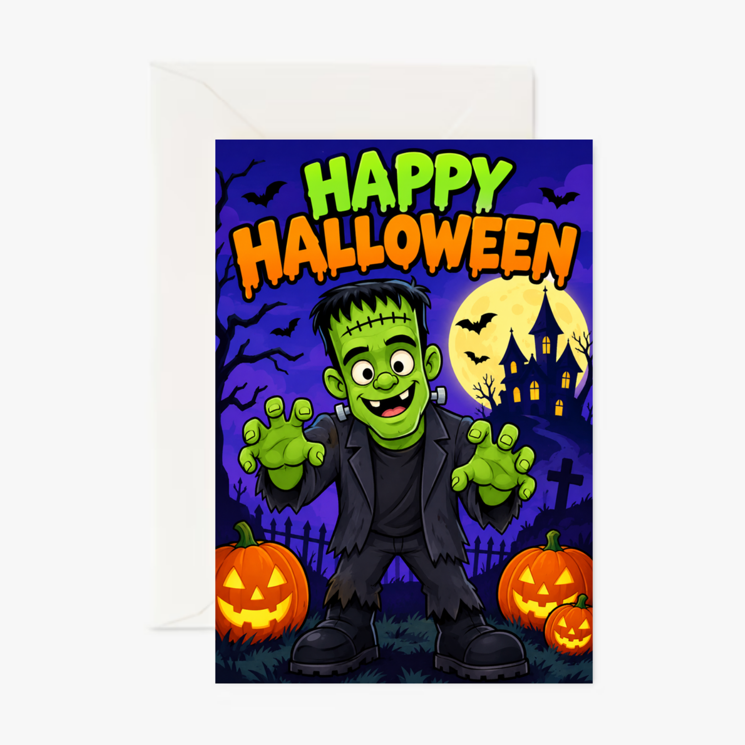 Funny Frankenstein Halloween Card Personalised