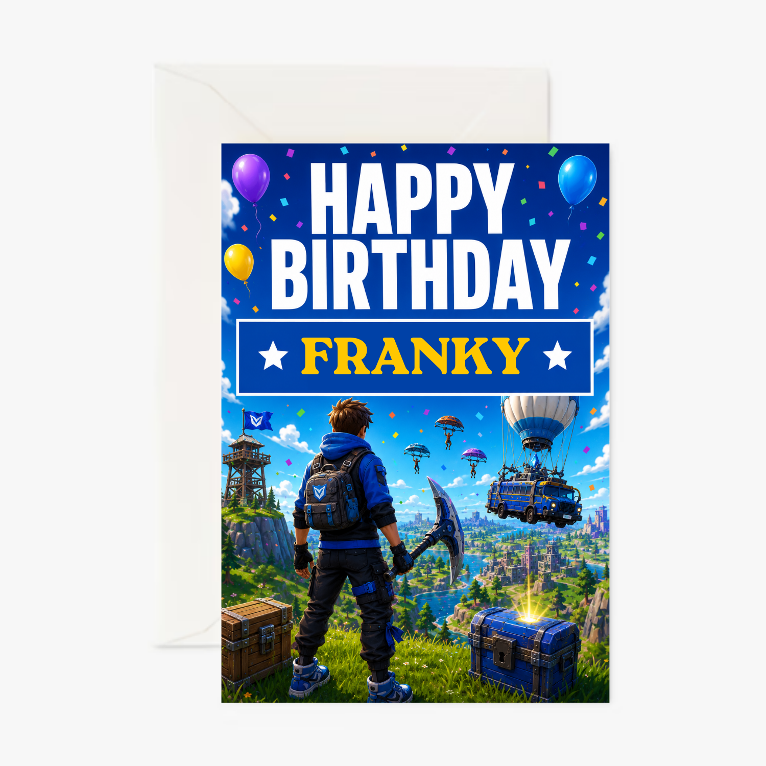Fortnite Boy personalised greeting card