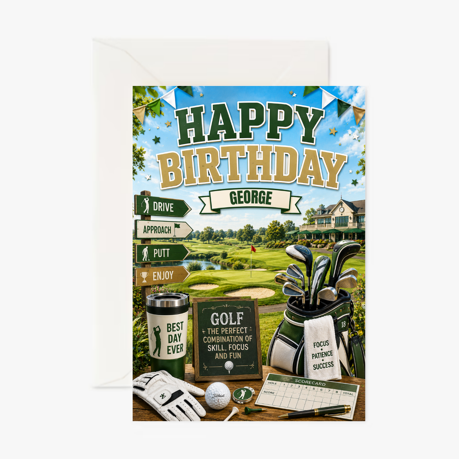 Golf Pro personalised Sports card - Cockney Cards
