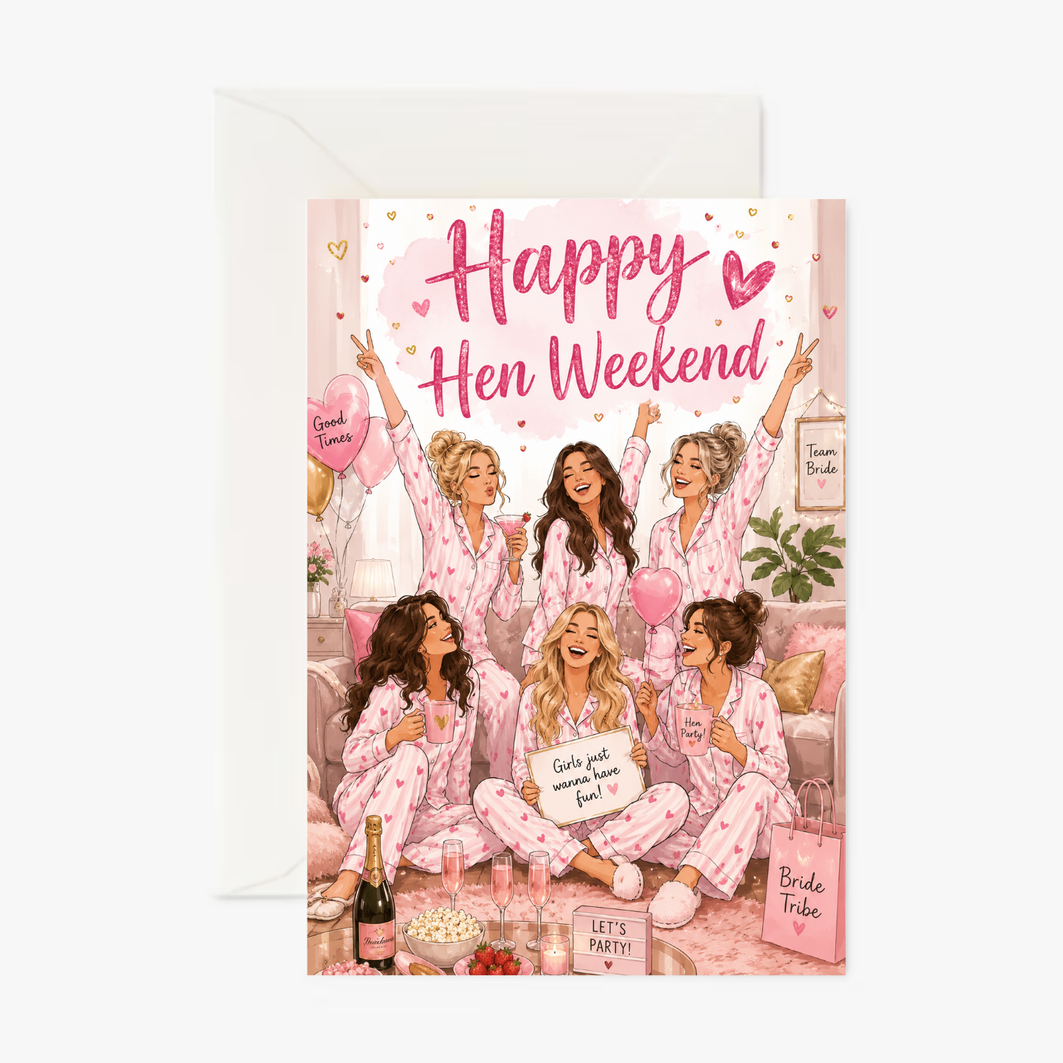 Hen Party Sleep Over personalised Wedding & Engagement card - Cockney Cards
