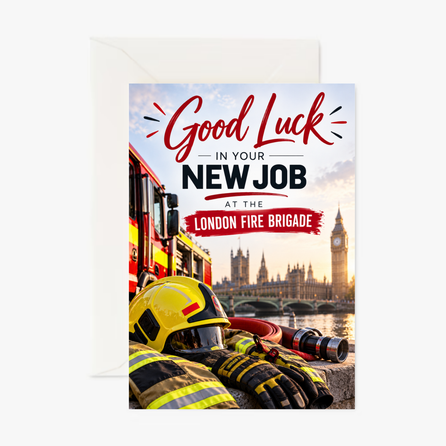 Personalised Good Luck New Job Card for a Firefighter – Congratulations on Your New Fire Person Job