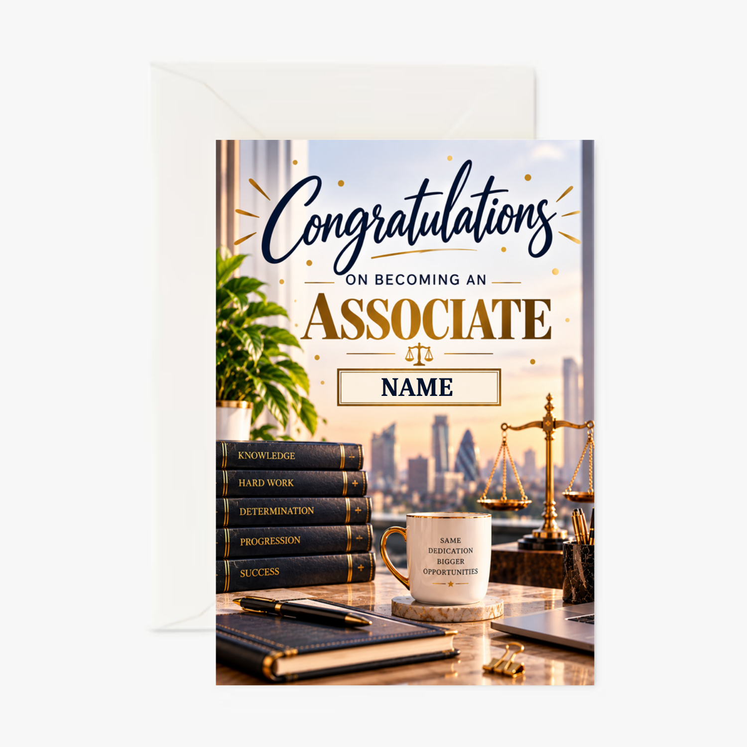 Personalised Good Luck New Job Card for a Lawyer Associate – Congratulations on Your New Job