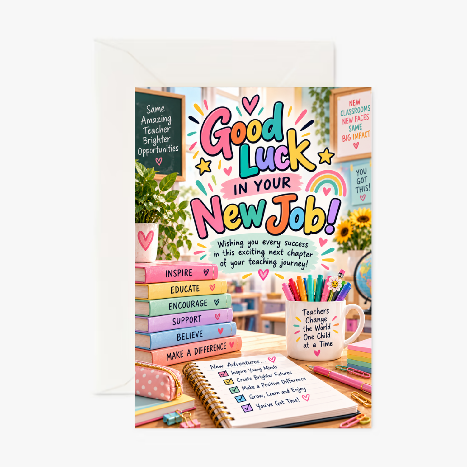 Personalised Funny Good Luck New Job Card for a Teacher – Congratulations on Your New Teachers Job