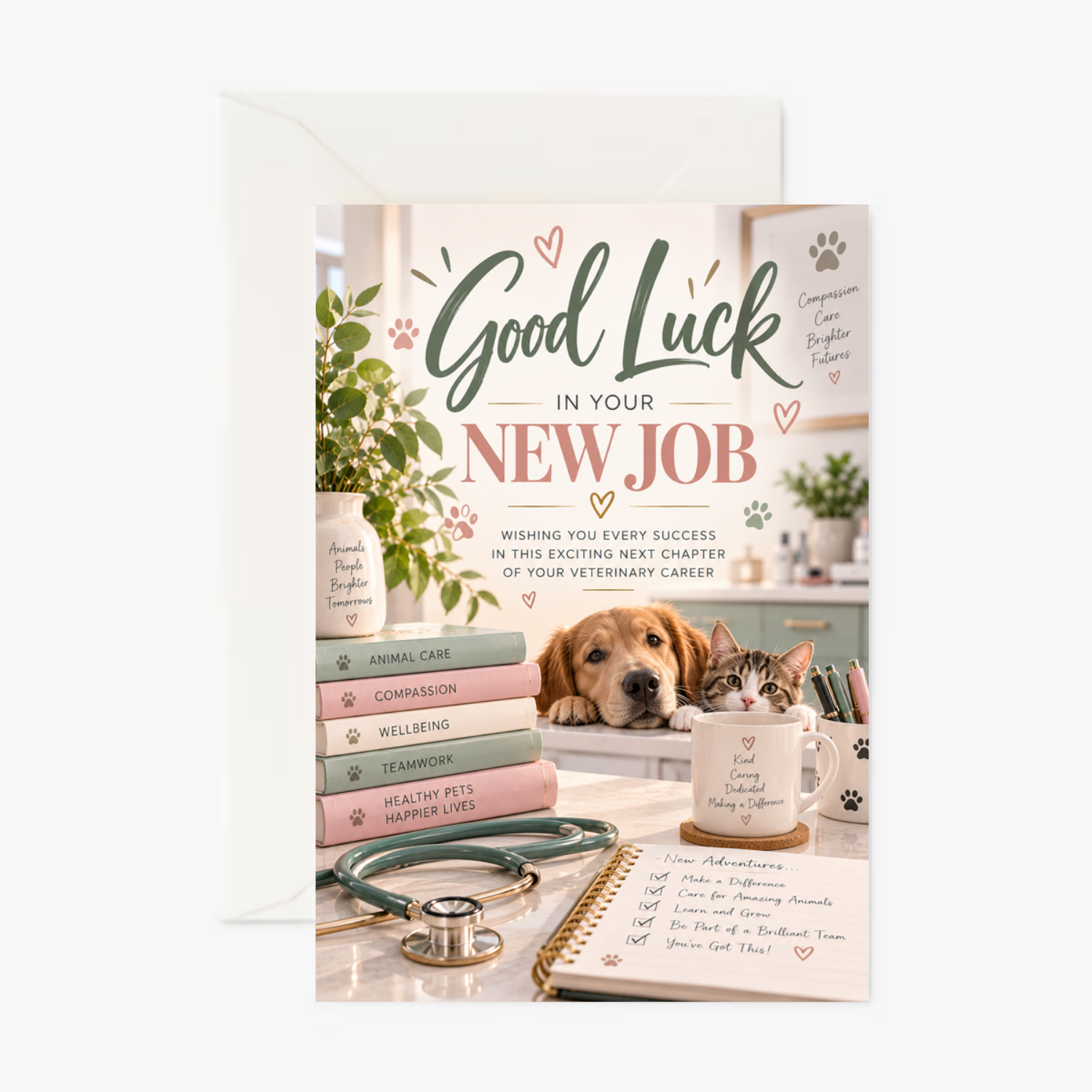 Personalised Good Luck New Job Card for a Vetinary – Congratulations on Your New Vet Job