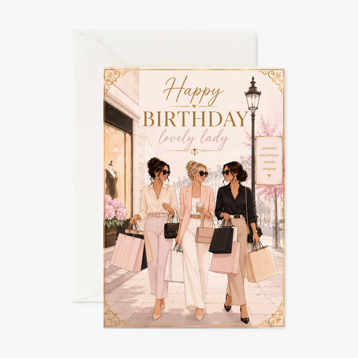 Ladies That Shop personalised greeting card