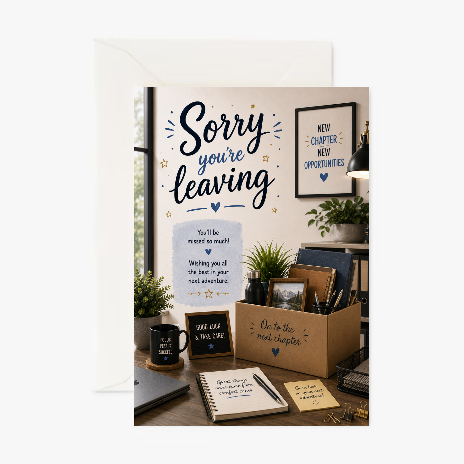 Sorry You're Leaving Boy personalised Work card - Cockney Cards