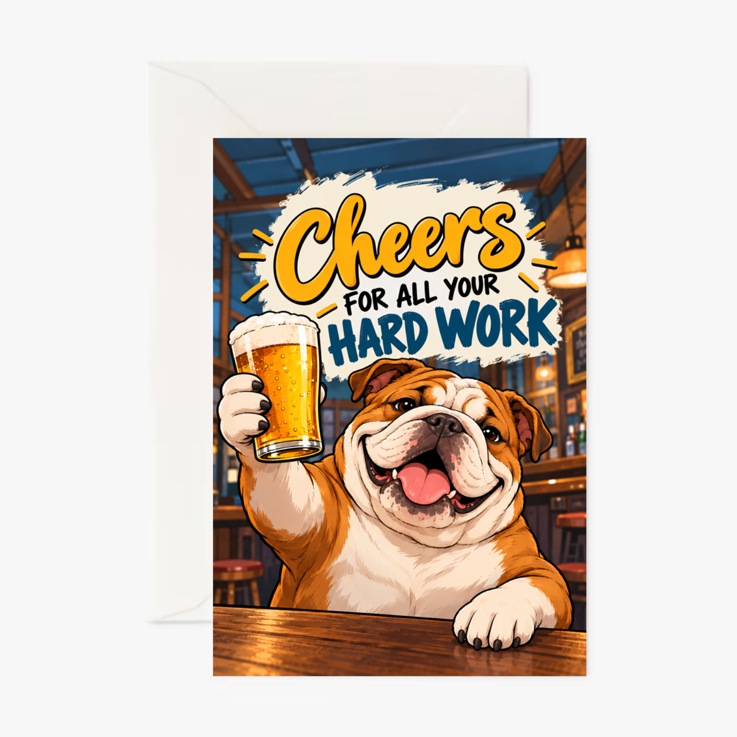 Personalised Cheers to Your Hard Work – Funny Leaving Card - Cockney Cards