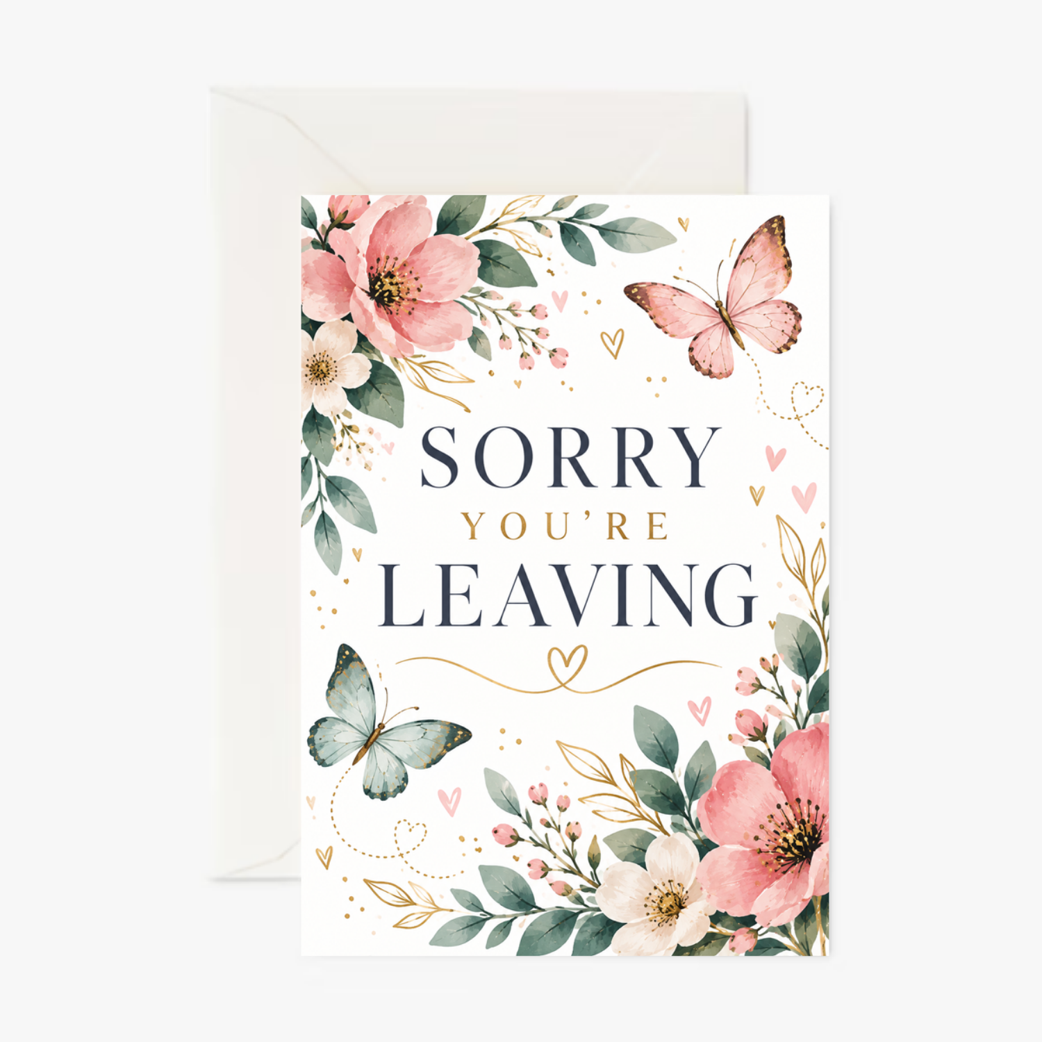 Personalised Sorry You’re Leaving Card – Butterfly Design Leaving Card - Cockney Cards