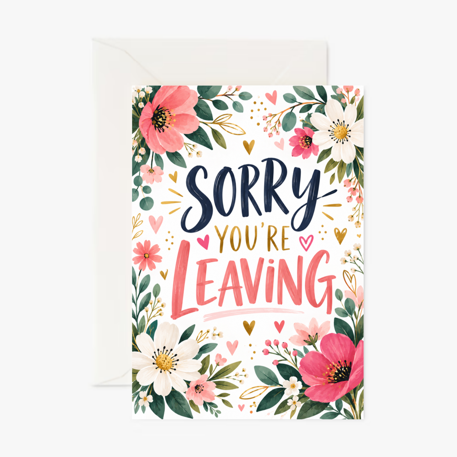 Personalised Sorry You’re Leaving Card – Floral Flowers Leaving Card