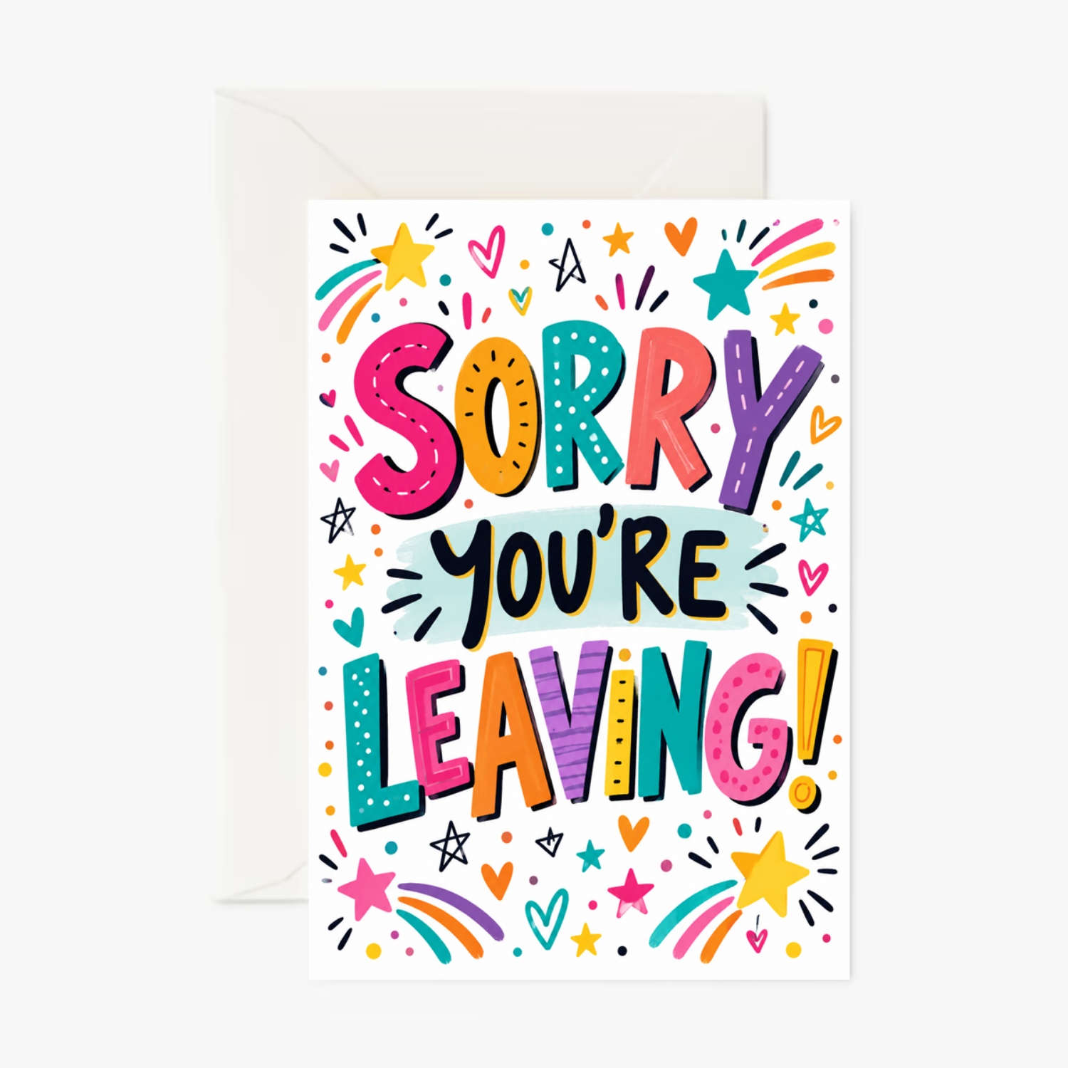 Personalised Sorry You’re Leaving Card – Funny Colourful Leaving Card - Cockney Cards